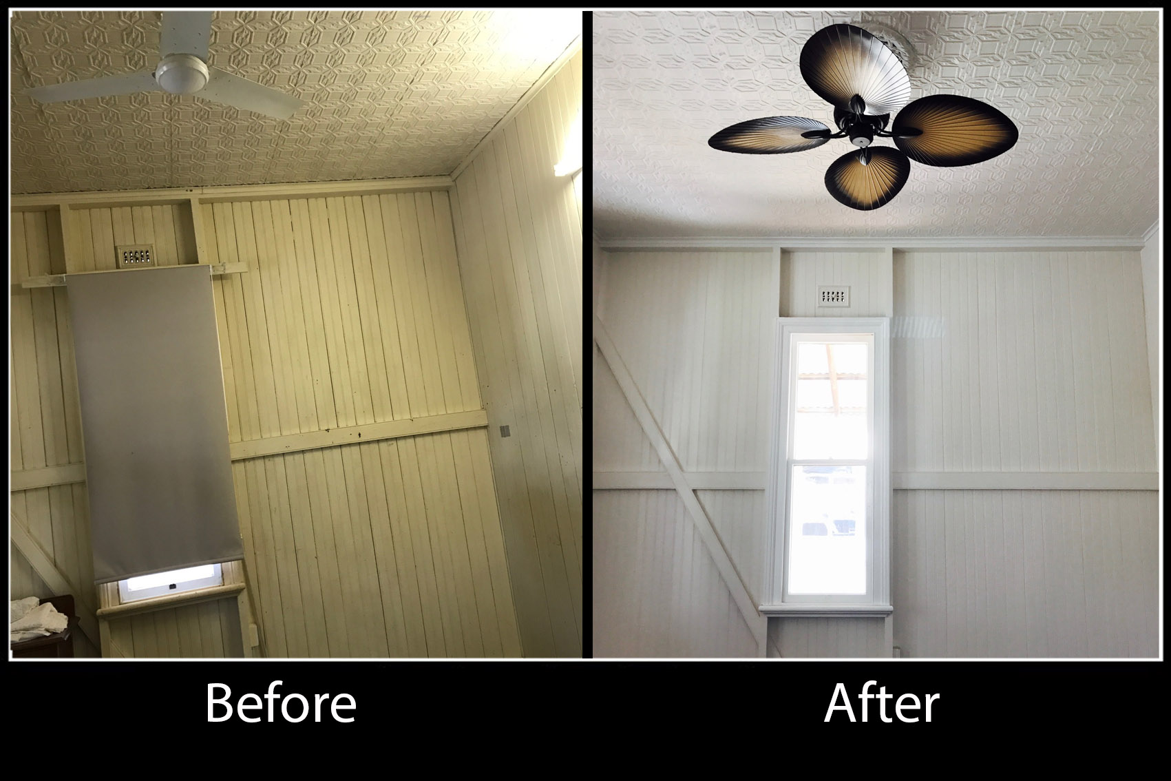 Before and after repaint