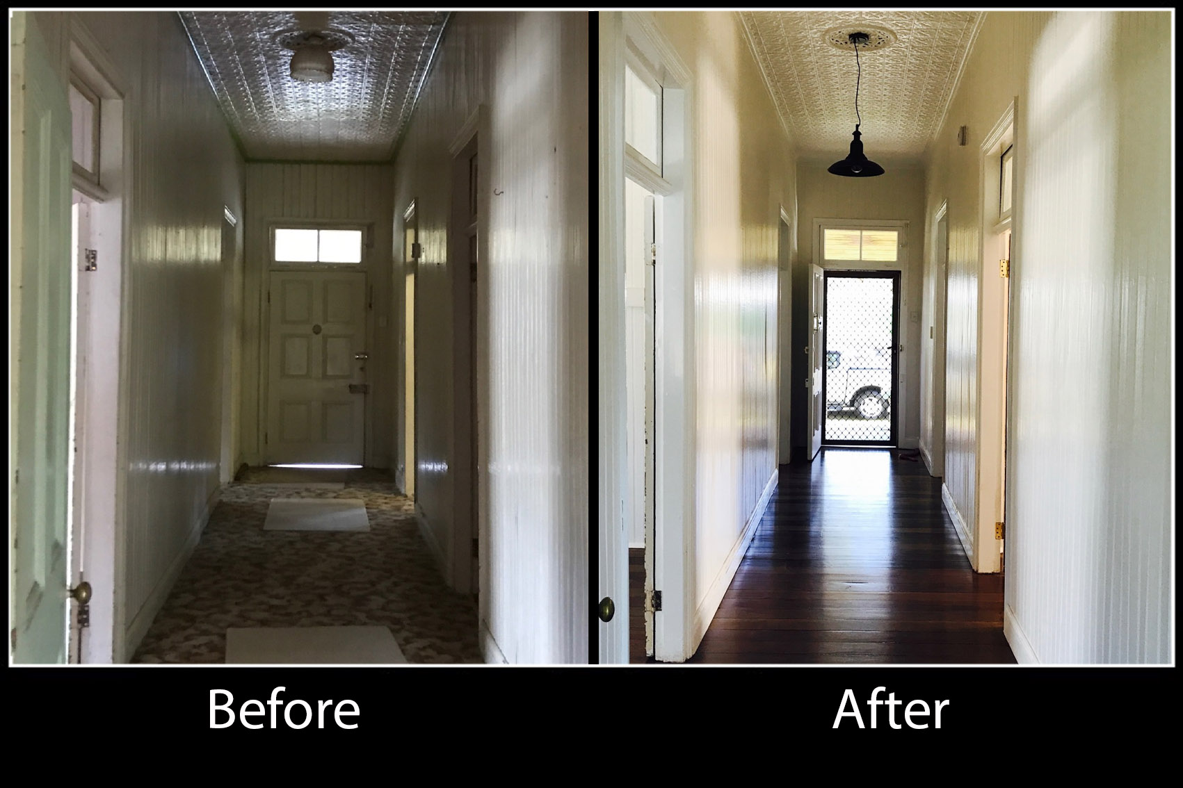 Before and after repaint
