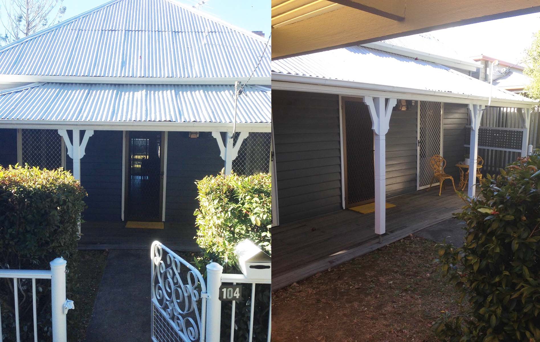 Contrasting colours on heritage cottage repaint